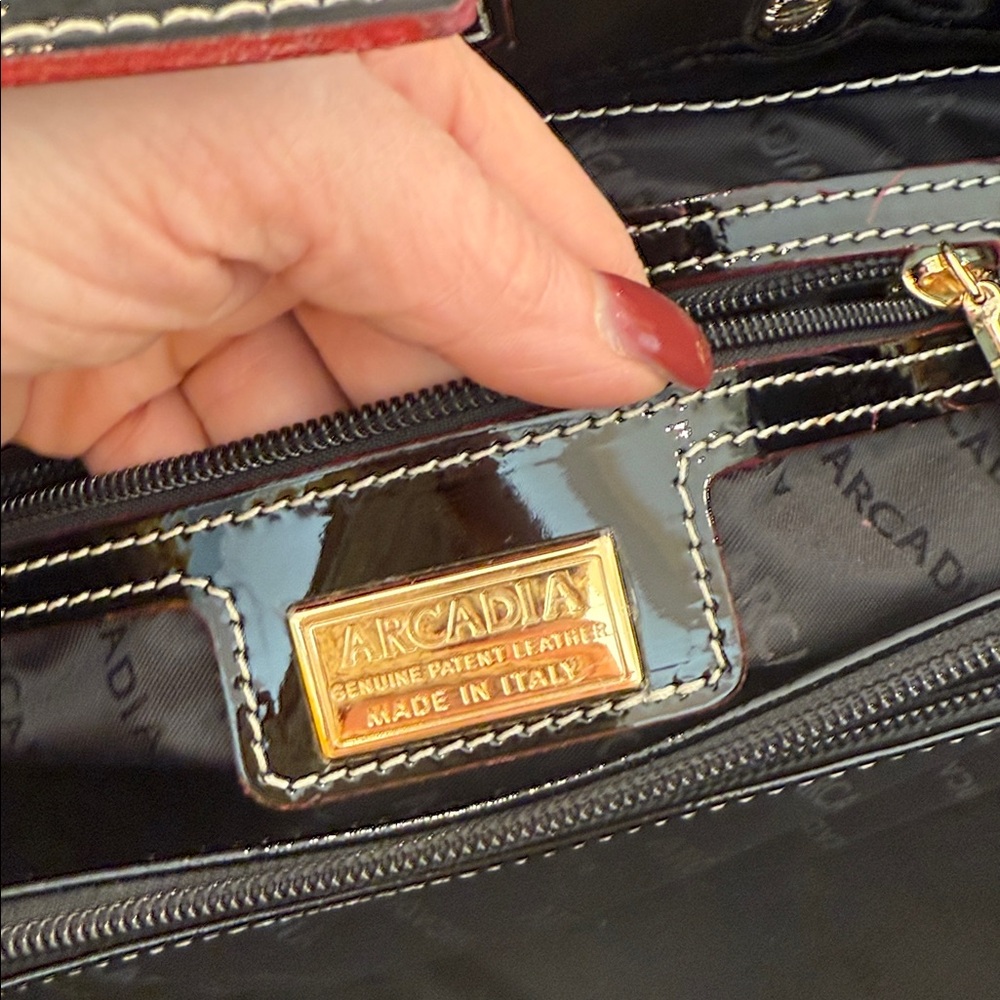 Arcadia top handle Italian patent leather satchel - Picture 11 of 11